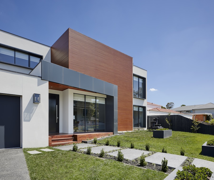 Modern luxury home entrance