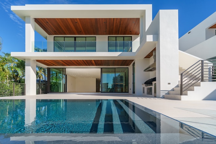 Luxury home exterior at dusk